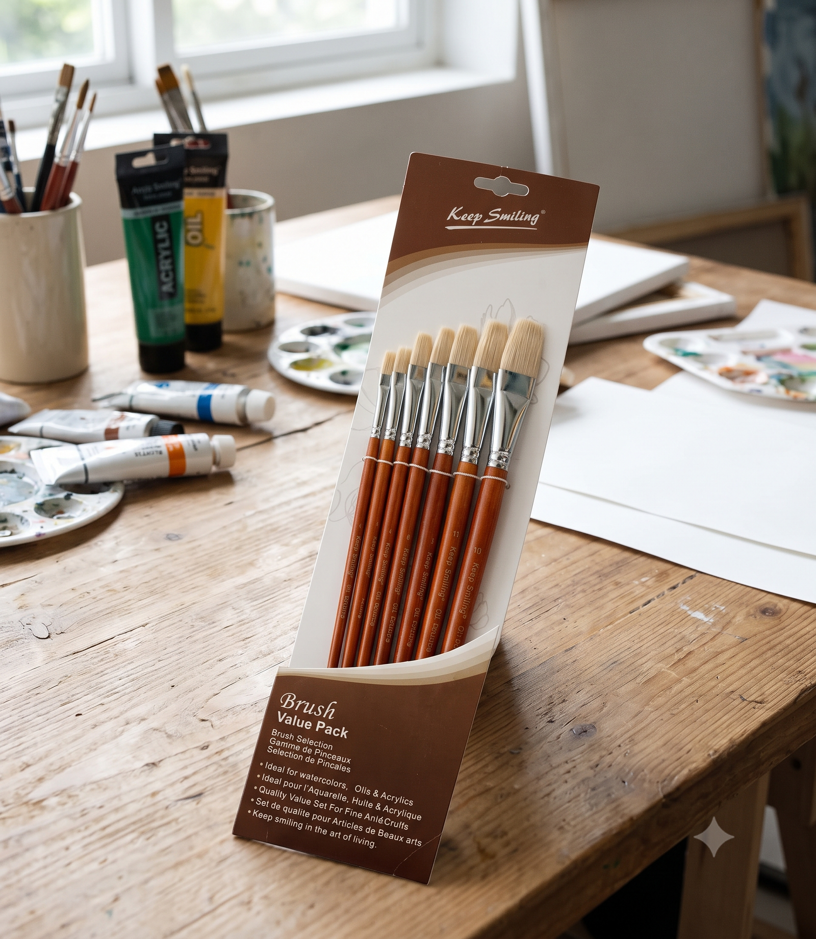 KEEP-SMILING-Bristle-Brush-Set-01 KEEP SMILING Bristle Brush Set - Image 1