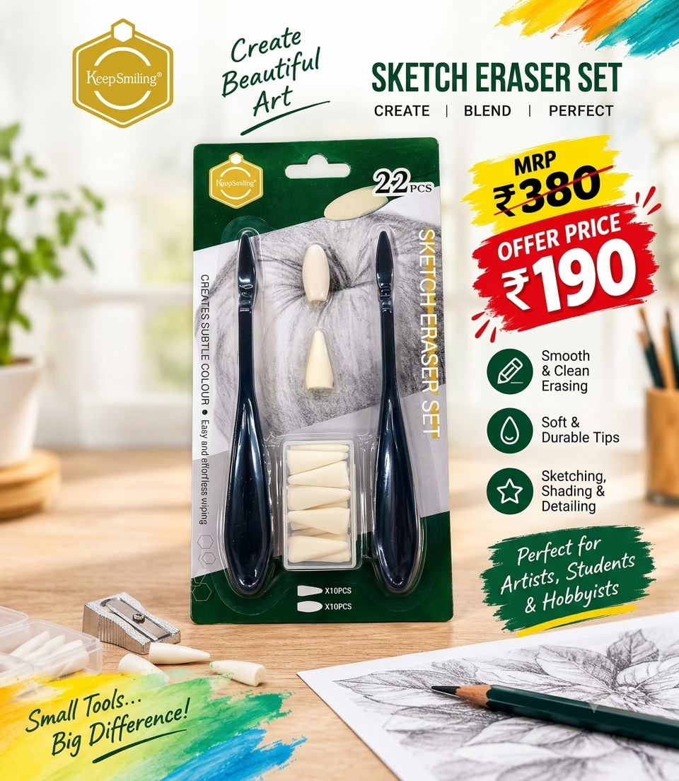 KEEP-SMILING-Sketch-Eraser-Set-01 KEEP SMILING Sketch Eraser Set - Image 1