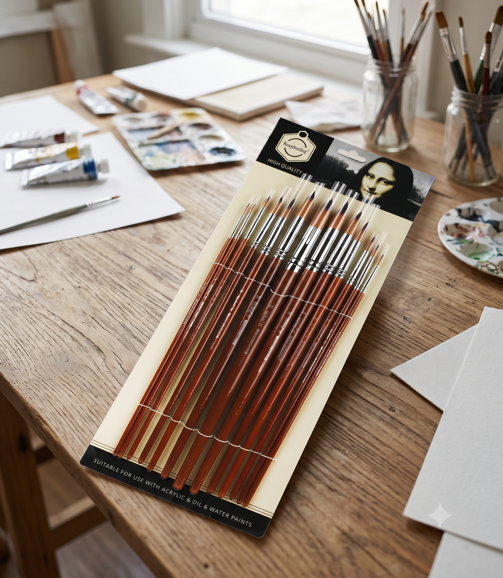 KEEP-SMILING-Synthetic-Brush-Set-01 KEEP SMILING Synthetic Brush Set – Image 1